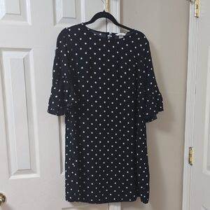 H&M Black and White Polka Dot Long Sleeve Dress
